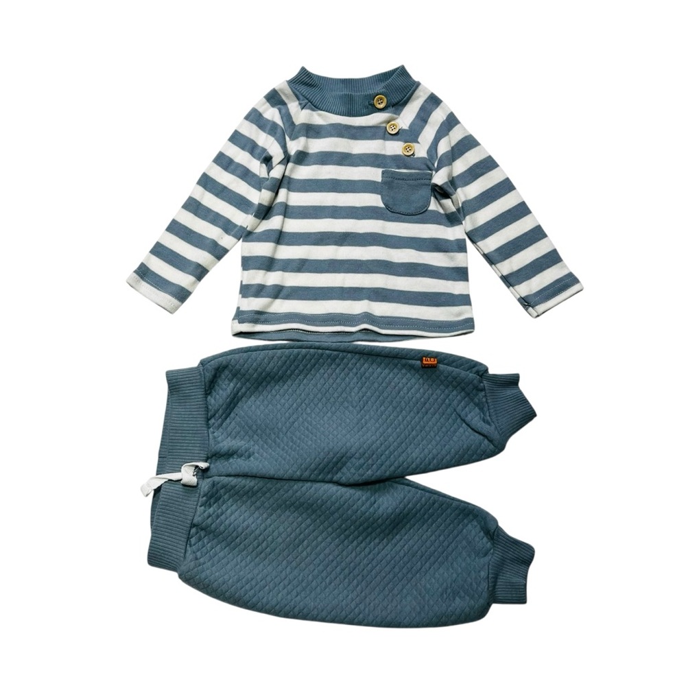 French‎ Connection Blue Striped Kids Matching Set sweatshirt and jogger